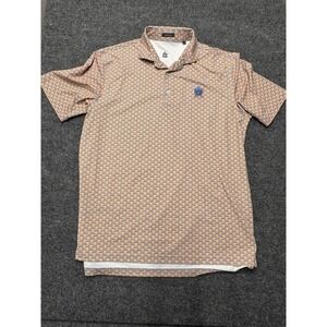 Turtleson Golf Polo Peaches "L" Crest Counttry Club Shirt Embroidered Logo Sz. L
